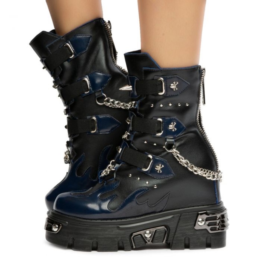 ANTHONY WANG
BLUE DREAM PLATFORM BOOTIES WITH STUDS